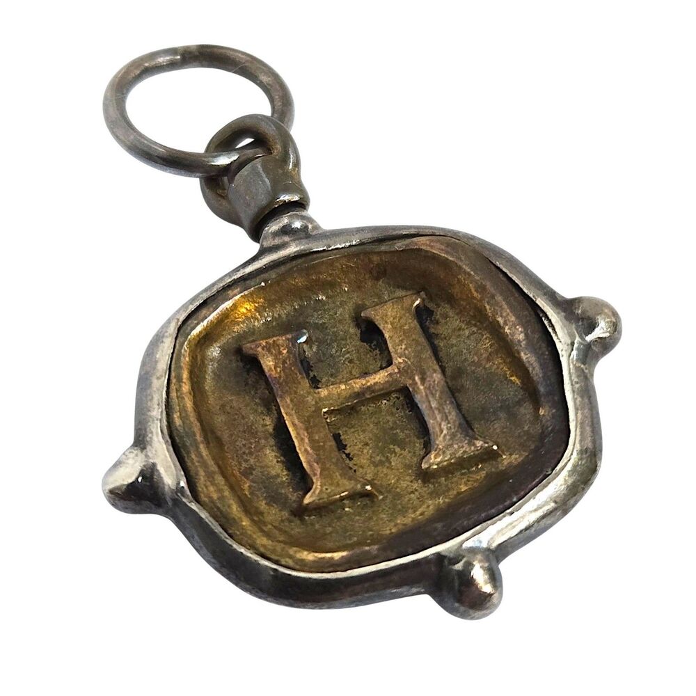 Waxing Poetic Voyager Insignia Letter H Charm Sterling Silver Brass Retired